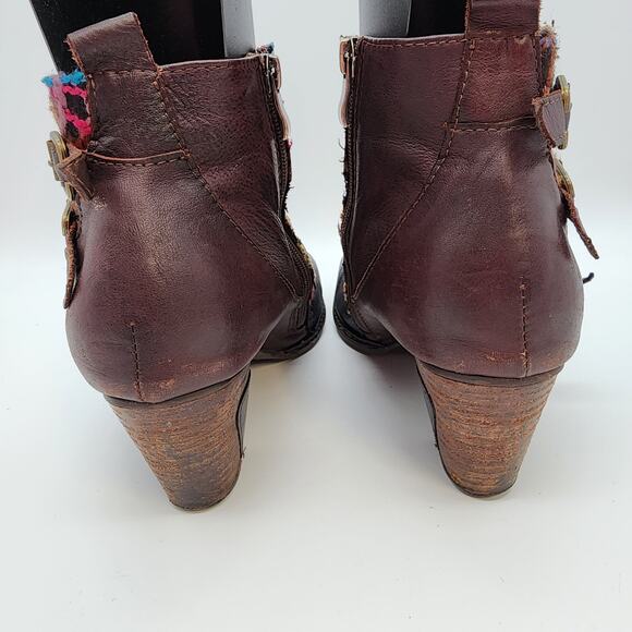L’Artiste Leather Yarn Buckle Ankle Boots Size 9.5 EUR 41 Heeled Boho Whimsigoth - Picture 6 of 12